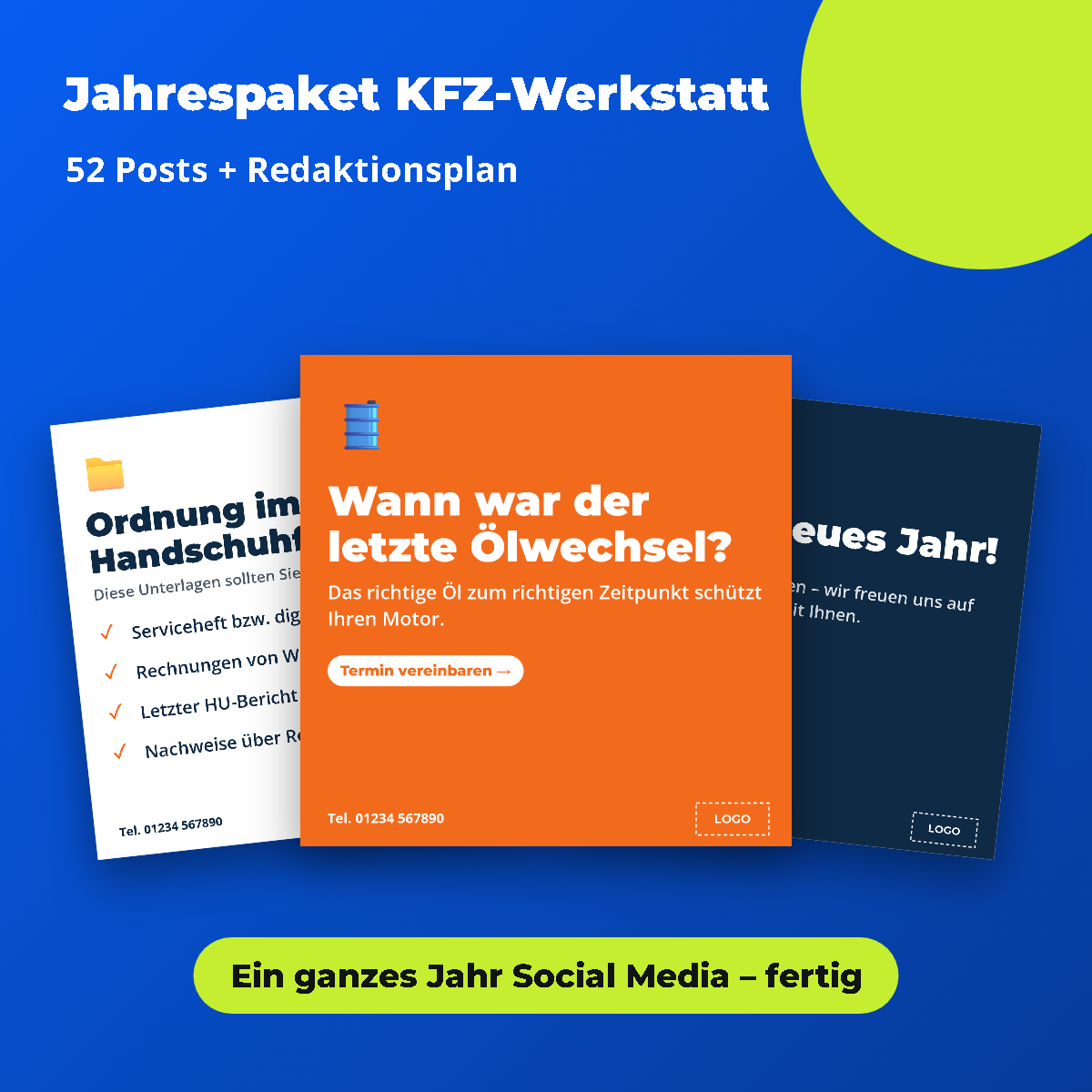 Vorschau: Jahrespaket KFZ-Werkstatt: 52 Posts + Redaktionsplan