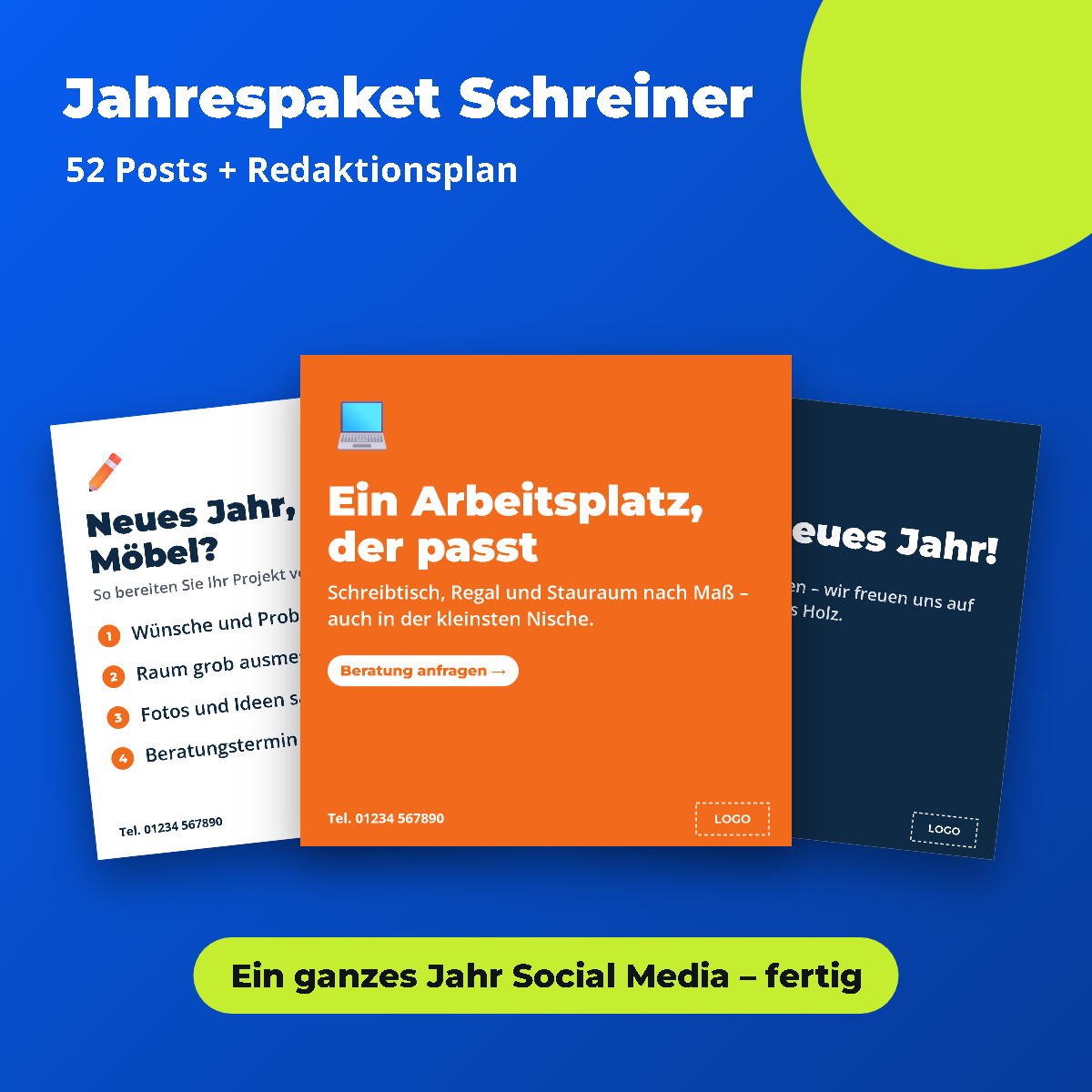 Vorschau: Jahrespaket Schreiner: 52 Posts + Redaktionsplan