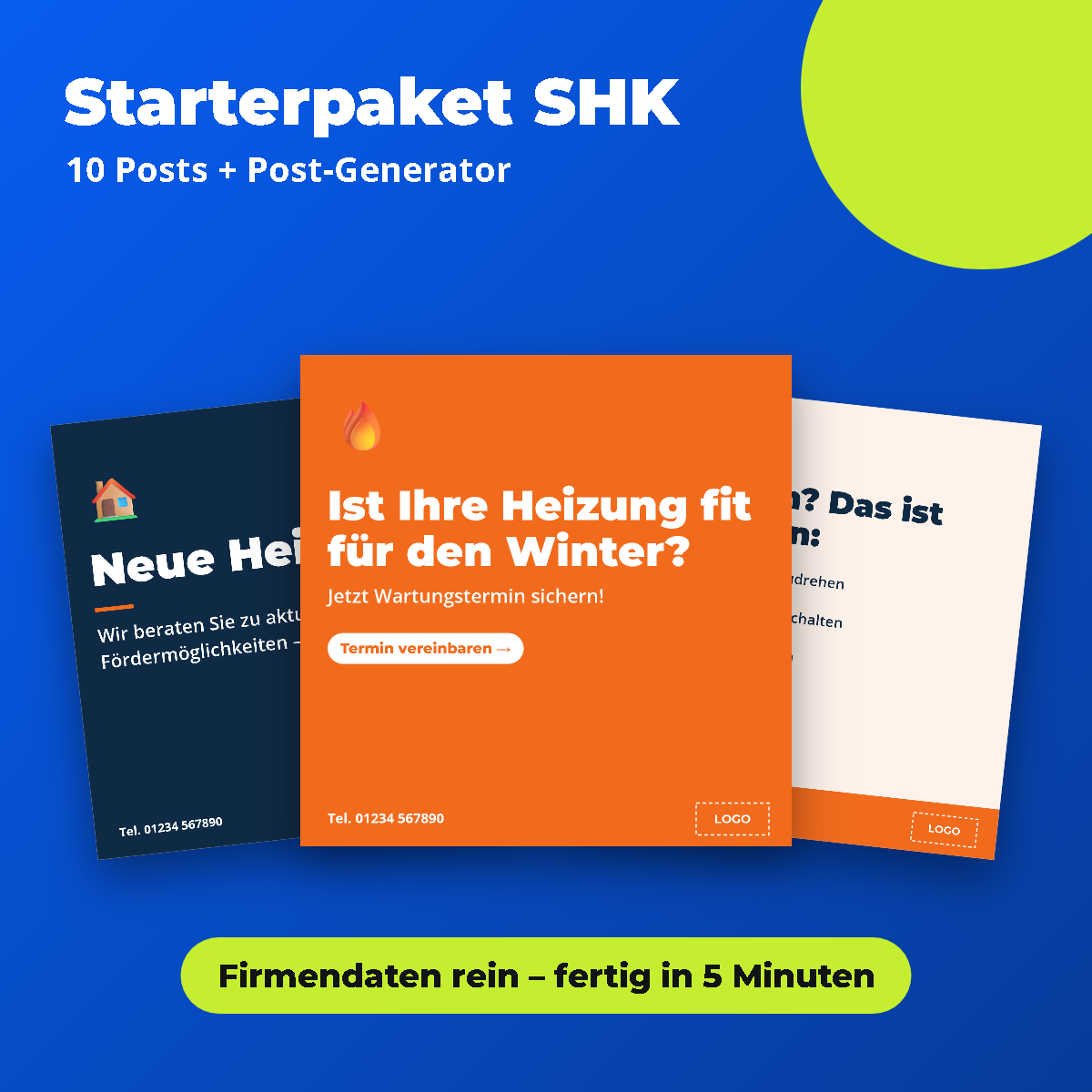 Vorschau: Starterpaket SHK: 10 Posts + Post-Generator